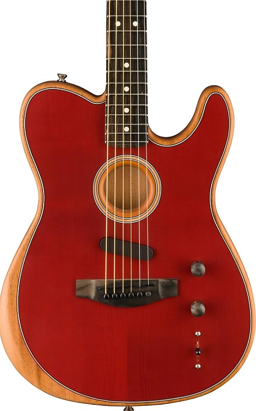 Fender American Acoustasonic Telecaster Acoustic-Electric Guitar Crimson Red image 1