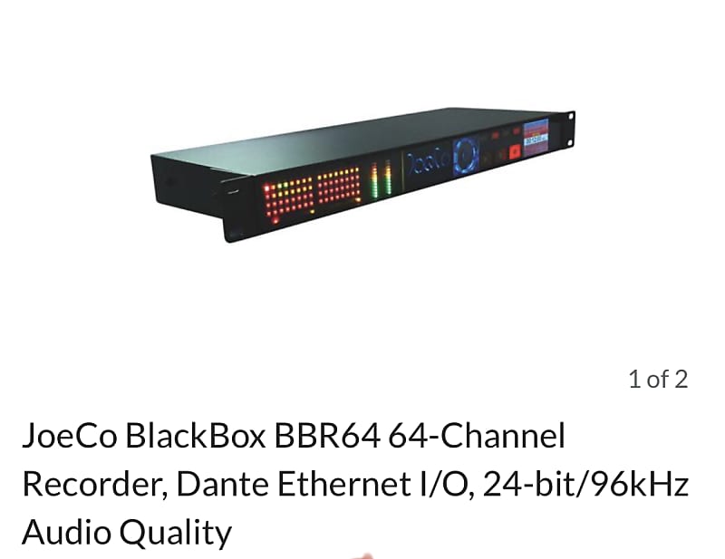 JoeCo Blackbox BBR64DANTE 64Track Recorder with Dante Reverb