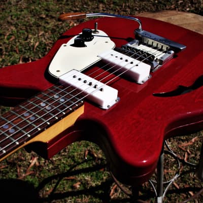 Micro-Frets Spacetone 1971 Red Transparent. VERY RARE. Excellent Guitar. MicroFrets custom guitar. image 9