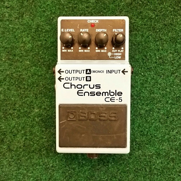 REAL DEAL Dec. 1996 Pink Label Analog Boss CE-5 Chorus Ensemble Pedal - EC  w/ Box & Manual