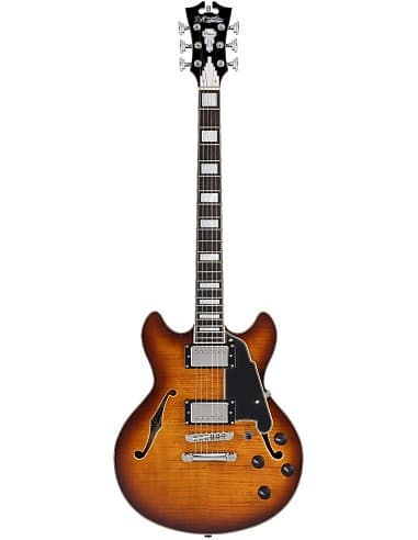 D'Angelico DAPMDCDITBNS Premier Mini DC Dark Iced Tea Burst image 1