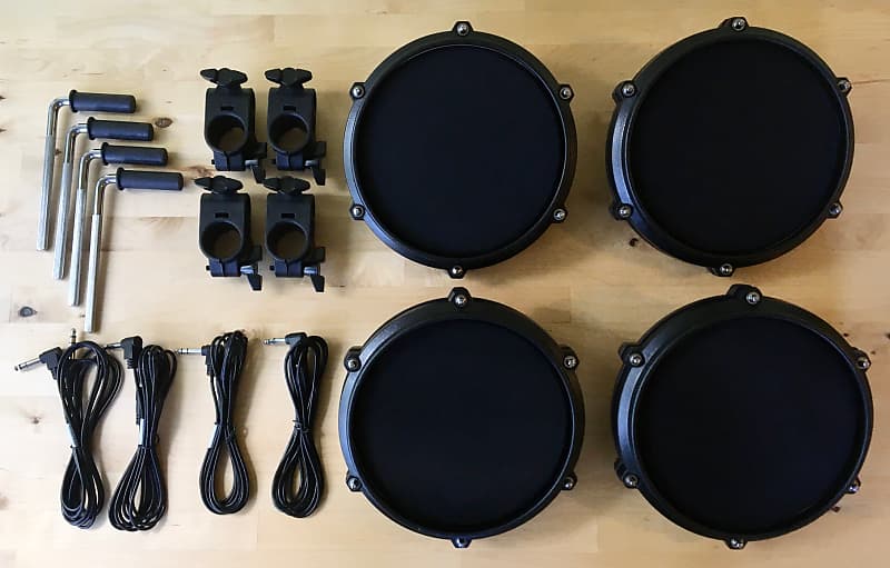 Set of 4 - NEW Alesis Turbo 8" Single-Zone Mesh Pads Pack-Drum,Clamp,Rod,Cable 1 image 1
