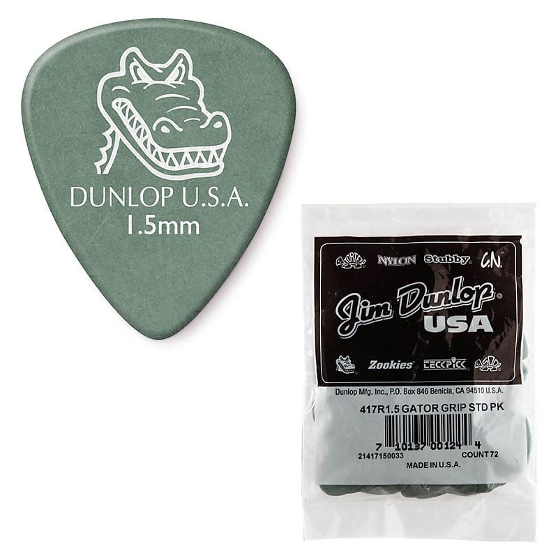Dunlop 417R1.5 Gator Grip Guitar Picks 1.5mm 72-Pack image 1