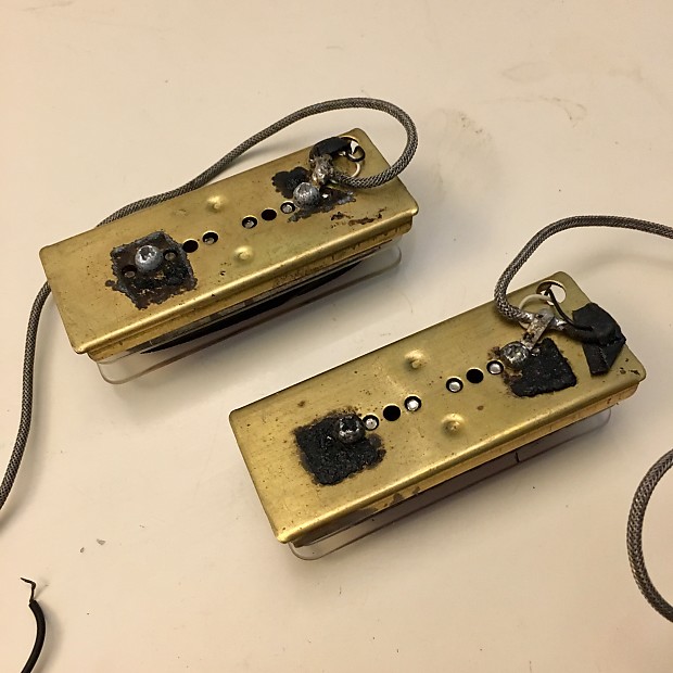 PAIR! -Gibson P-90 pickups soap-bar c 1968 Clear bobbin
