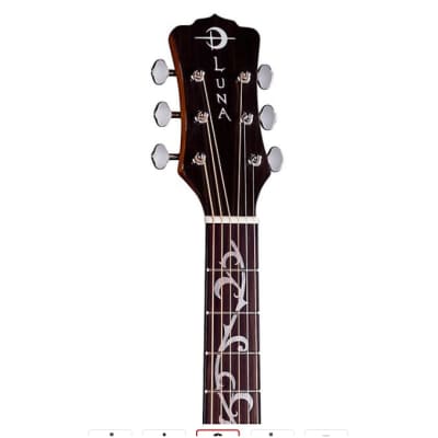 Luna Vineyard Koa Bevel Folk Acoustic-Electric Guitar Gloss Natural image 13