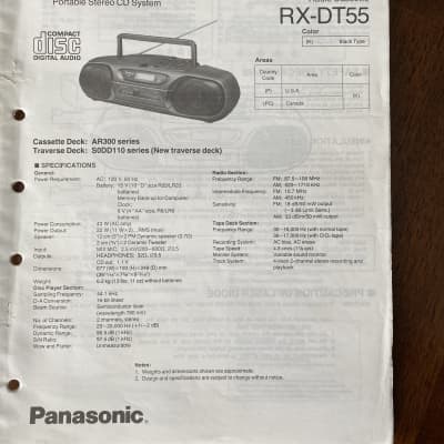 Panasonic RX-DT55 Portable Stereo CD System image 6