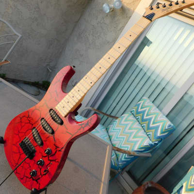 Video! Stinger by C. F. Martin & Company Super Strat- Red Crackle image 4