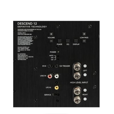 Definitive Technology Descend DN12 12" Subwoofer (2021 Model) - Optimized for Movies and Music, New 3XR Architecture, 1500W Peak Class H Amplifier & (2) Pressure-Coupled 12" Bass Radiators, Black image 4