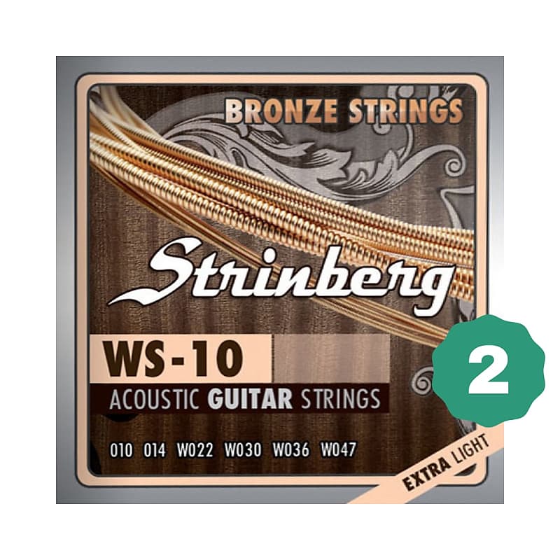 New Strinberg WS-10 Extra Light Bronze Acoustic Guitar Strings (2-PACK) image 1