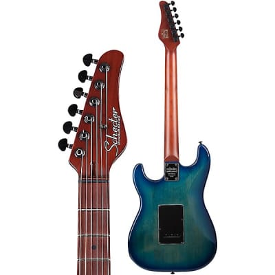 Schecter Traditional Pro with Roasted Maple Fretboard, Transparent Blue Burst image 4