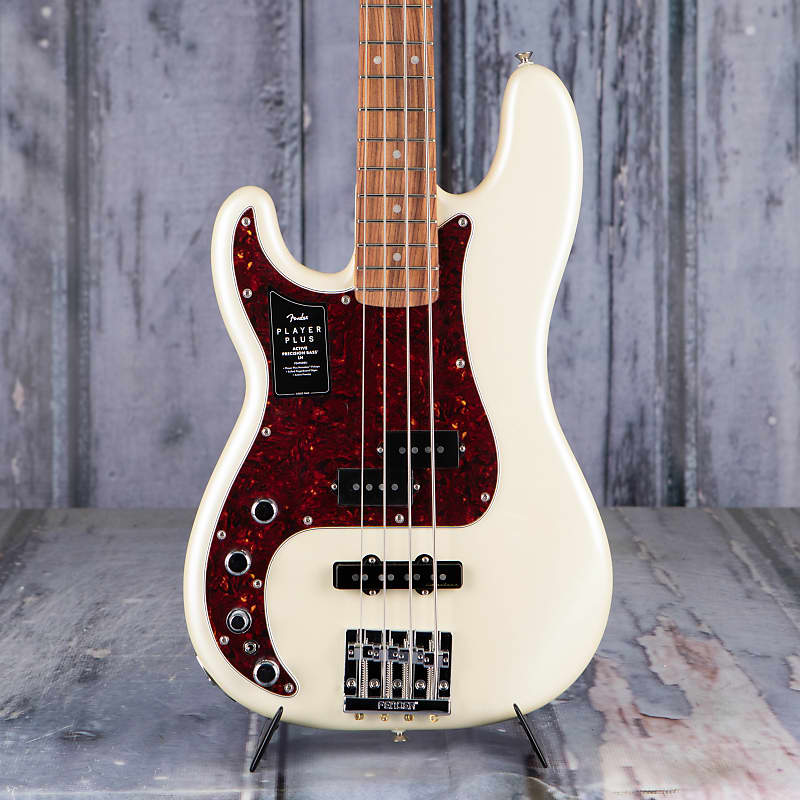 Fender Player Plus Left-Handed Precision Bass, Olympic Pearl image 1
