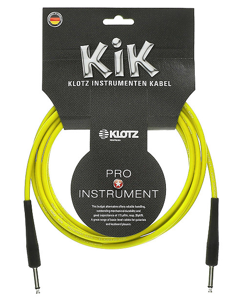Klotz KIK6-0PPYE 1/4" TS Instrument Cable - 20' image 1