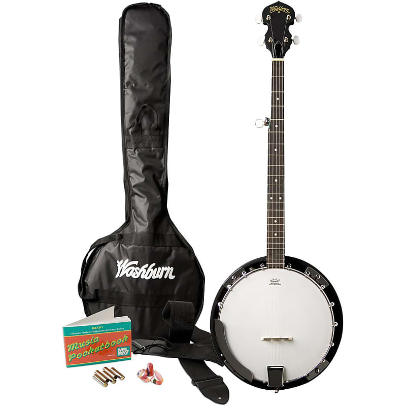 Washburn B8K Americana Series 5-String Resonator Banjo Pack, Natural image 1