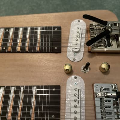 LAP STEEL guitar double neck Mahogany, home assembly open D and C6 with benders image 10