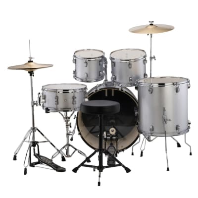 New Ludwig LC17015 Accent Fuse 5-Piece Drum Set, Silver Foil image 3