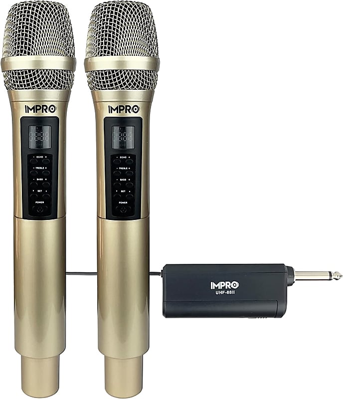 ImPro UHF88II Professional Karaoke Wireless Microphones Reverb