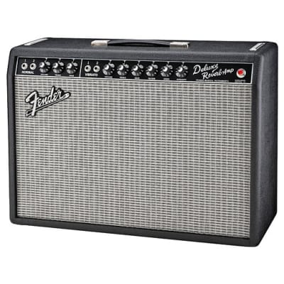 Fender 65 Deluxe Reverb Guitar Combo Amp - Black and Silver image 2