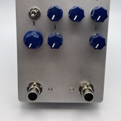 RCO Pedals Heavy Dung Beetle 2024 - Raw aluminum with dark blue knobs and stamped controls for sale