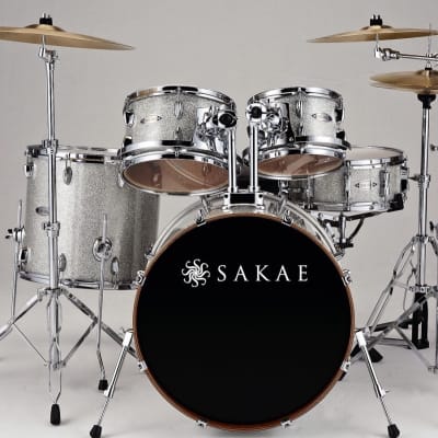 Sakae Road Anew 5 piece  Drum set - Red or Silver Sparkle Lacquer - New . image 2