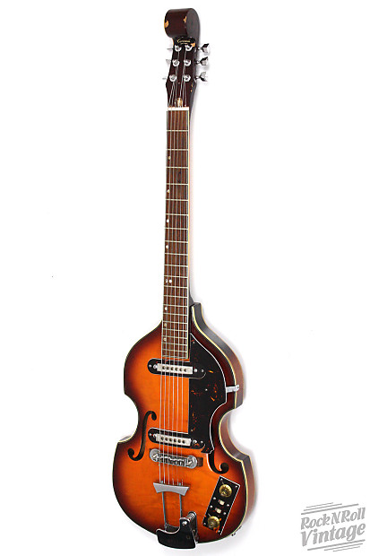1960 s Conrad Violin Shaped Guitar Sunburst