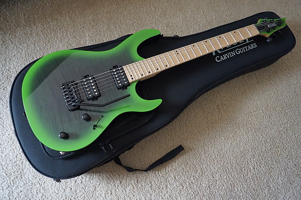 Kiesel  Aries Non-Beveled 6-string guitar Trans Black/Green Burst image 1