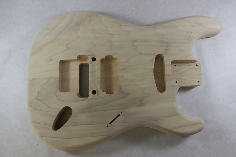 Unfinished Poplar HxS guitar body - fits Fender Strat Stratocaster neck Floyd Rose J1071 image 1