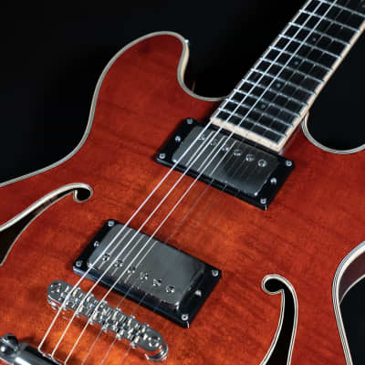 Eastman T184-MX, Fully Solid Carved Thinline, Maple Top, Mahogany Back/Sides - NEW image 4