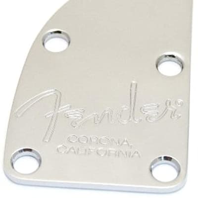 Genuine Fender Corona California American Deluxe Bass 5-Bolt Neck Plate, Chrome image 1