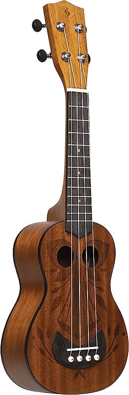 Stagg Tiki series soprano ukulele with sapele top, OH finish, with black nylon gigbag image 1