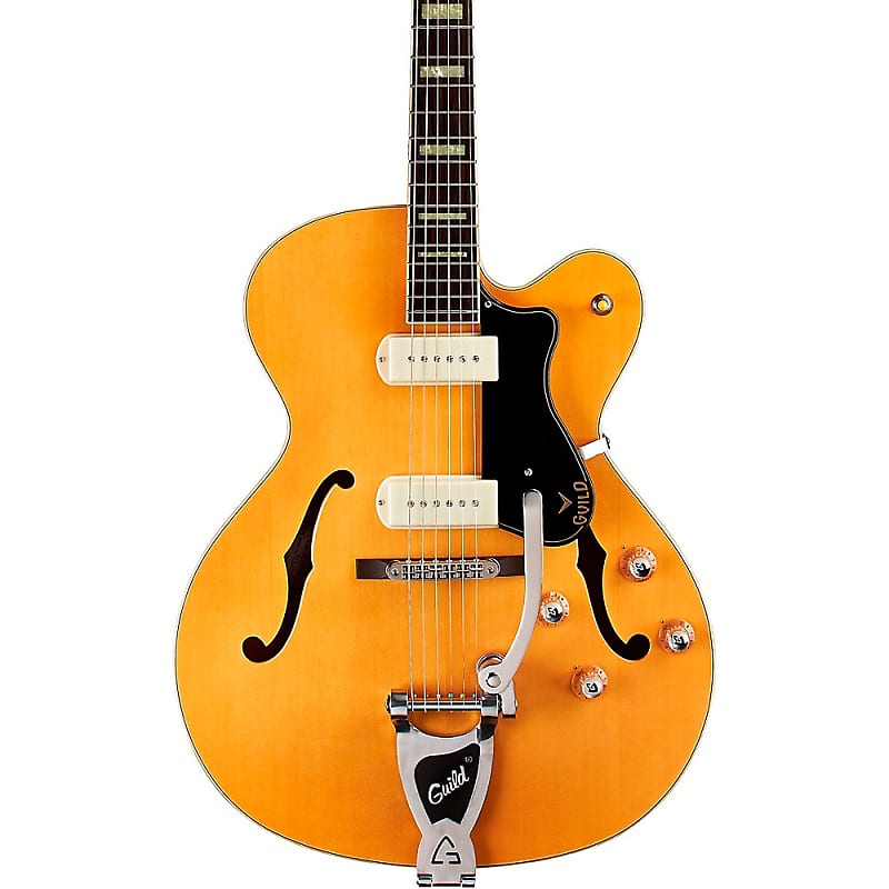 Guild X-175B Manhattan Hollowbody Archtop Electric Guitar With Vibrato Tailpiece Blonde image 1
