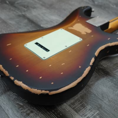 AIO S3 Left Handed Electric Guitar - Relic 3-Tone Sunburst (Maple Fingerboard) image 14