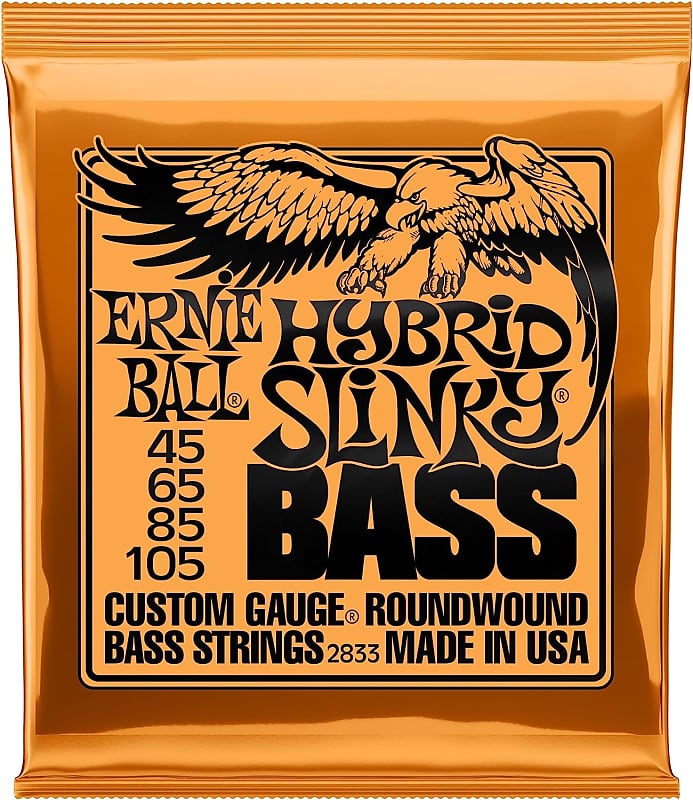 Ernie Ball Hybrid Slinky Nickel Wound Bass Guitar Strings, 45-105 Gauge (P02833) image 1
