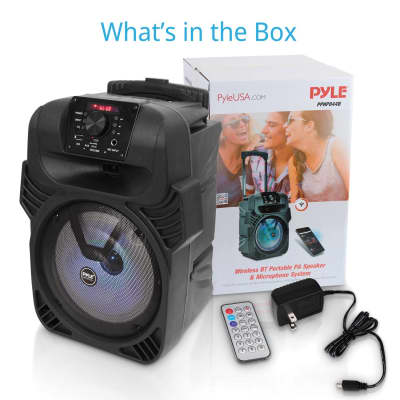 Pyle Portable Bluetooth PA Speaker & Microphone System w/ LED Lights - PPHP844B image 2