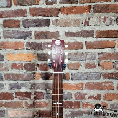 Silvertone "Atomic" Parlor Acoustic Guitar w/ Goldfoil Pickup & Rubber Bridge (1960s, Natural) image 8