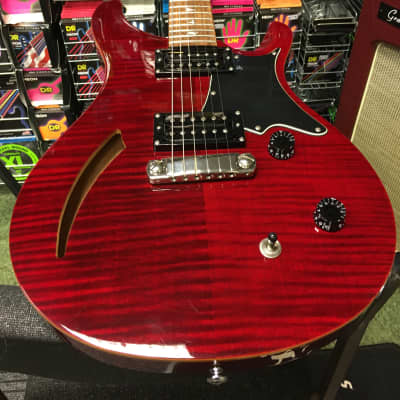 PRS SE Zach Myers semi acoustic guitar in trans cherry finish image 17