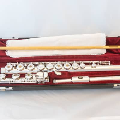 Yamaha YFL-481 II All Silver Intermediate Open-hole Flute *B-foot *Made in Japan *Cleaned& Serviced *New Pads image 1
