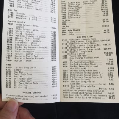 Gretsch Catalog, Price List, Order Form, Chet Atkins Promo 1972 image 11