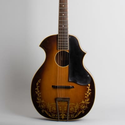 Kay  Kay Kraft Venetian Style A Arch Top Acoustic Guitar,  c. 1932, brown chipboard case. image 1