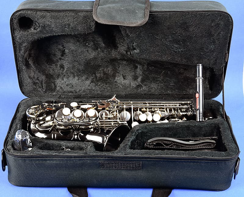 Eastern Music Elkhart Black Nickel Brass Curved Soprano Reverb