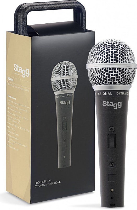 Stagg SDM50 Professional Dynamic VOCAL Microphone w Cable AND CASE 2016 Dark Grey image 1