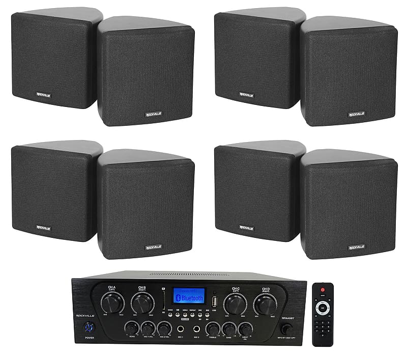 T Home Media Receiver 300 Ohne Internet Nutzen Rockville RPA40BT 4-Room Home Audio Kit Receiver+(8) Black | Reverb