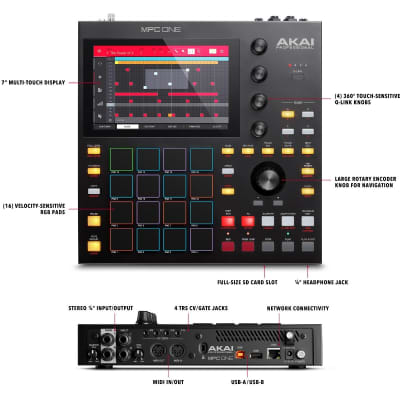 Akai MPC One Standalone MIDI Sequencer Gold Edition Gold image 3