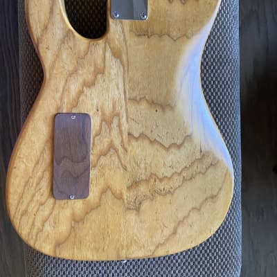 Handmade 4-string bass guitar 2018 Natural image 5