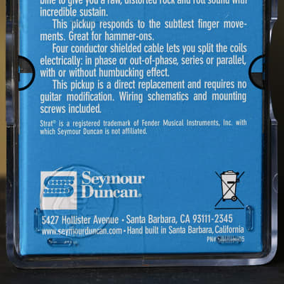 Seymour Duncan SHR-1 Hot Rails Strat NECK Electric Guitar Pickup White Humbucker image 2