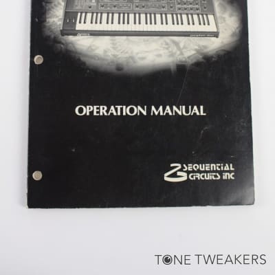 SEQUENTIAL CIRCUITS PROPHET-600 OPERATION MANUAL synthesizer VINTAGE SYNTH DEALR