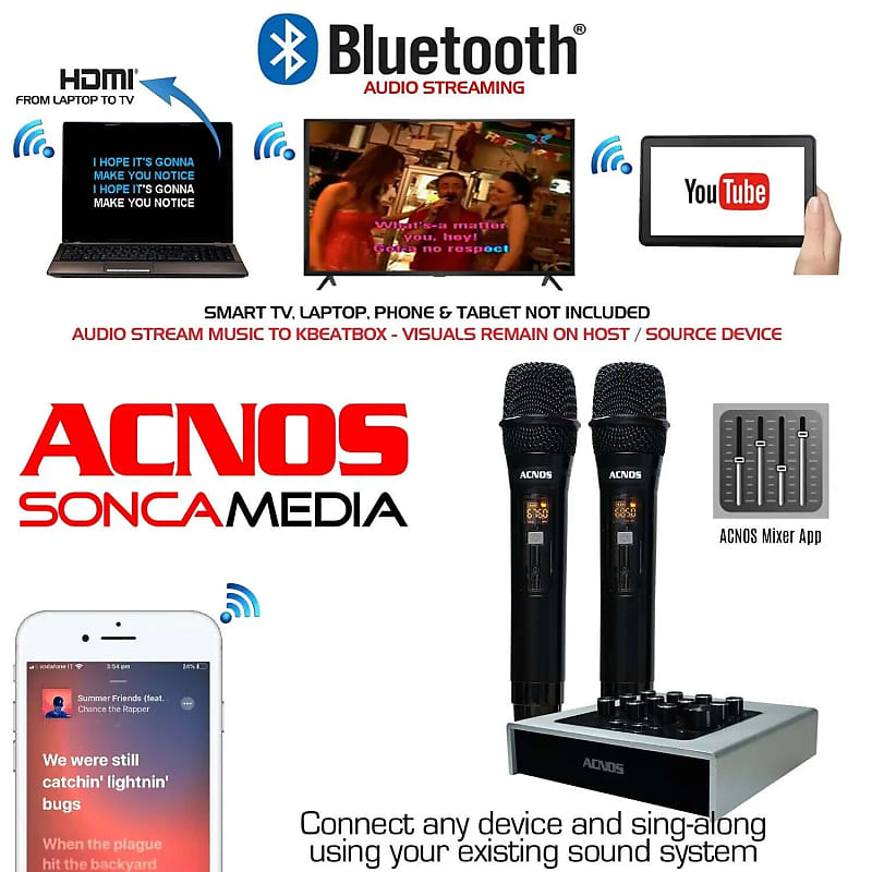  Wireless Microphone with Bluetooth, Professional UHF