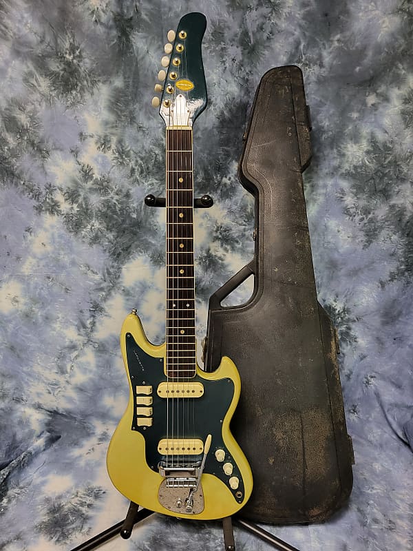 Vintage RARE 1966 Lafayette Capri Electric Guitar Pro Setup Original Hard Shell Case image 1