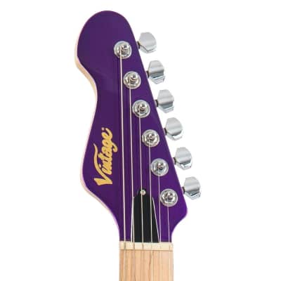 Vintage V6M24 ReIssued Series Electric Guitar ~ Pasadena Purple image 8