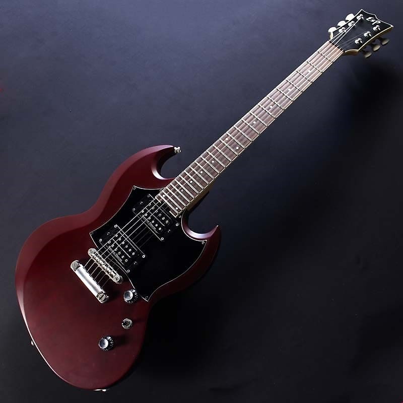ESP vp-m ホンマホ　viper ESP] VP-M Viper Black 3.44kg Electric Guitar With Gig Bag