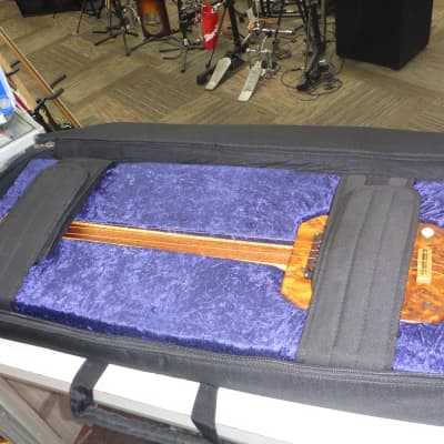 Guitars BHN Custom Made 3 String Lap Steel Electric Guitar w/Case - Torrefied Cotton Wood Burl image 13